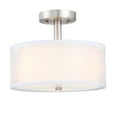 thumbnail image 6 of 11.81" 3-Light Modern Brushed Nickle Semi Flush Mount Ceiling Light Fixture with Fabric Shade for Bedroom, Living Room, Dining Room, Kitchen, Hallway, E26, 6 of 10