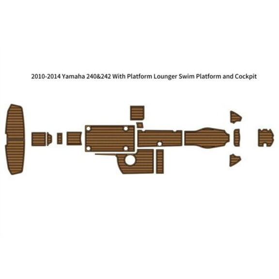 2010-2014 Yamaha 240&242 Lounger Swim Platform Cockpit Boat EVA Teak Floor Pad