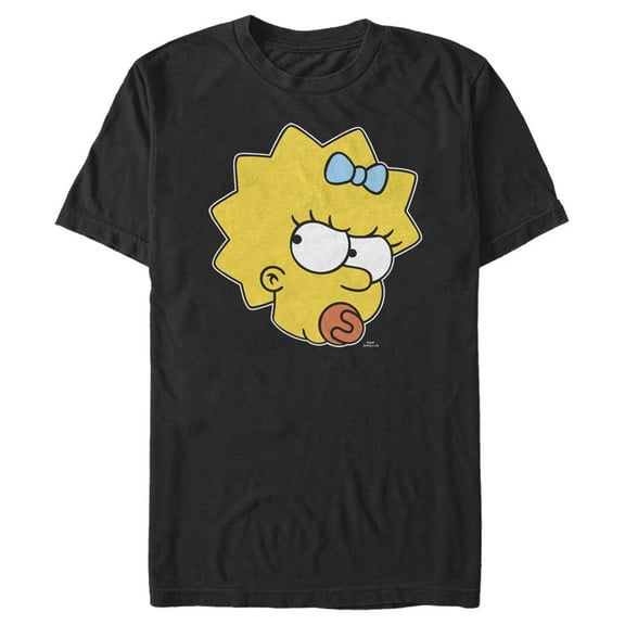 Men's The Simpsons Glaring Maggie  Graphic Tee Black Small