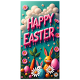 thumbnail image 3 of Colorful Happy Easter Banner with Bunny Carrot and Flower Elements Party Backdrop Decoration for Easter Celebrations Egg Hunts Family Gatherings Spring Parties, 3 of 4