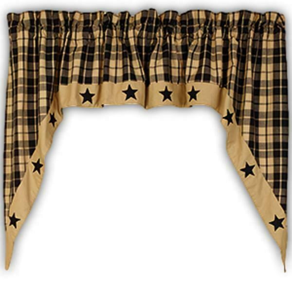 VILLAGE STAR Plaid Window Swag Valance 72" x 36" by The Country House 