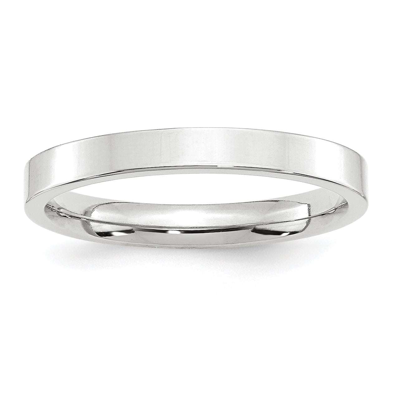 Lex & Lu 10k White Gold 3mm LTW Comfort Fit Band Ring 