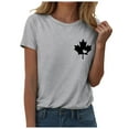 thumbnail image 1 of WEIYLL T Shirts for Women Canada Maple Leaf Print Proud Statement Grey Tees Sizes M, 1 of 3