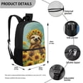 thumbnail image 3 of Uorisanigo Sunflower Sloth Backpack for Boys Girls Set of 4 Backpack with Insulated Lunch Bag Pencil Case Water Bottle Sleeve 17 inch Daypack for Primary Middle Bookbag, 3 of 7