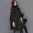 thumbnail image 4 of comerut Women Cape Coat Solid Color Faux Fur Collar Autumn Winter Warm Loose-fitting Mid-length Poncho Coat for Daily Wear, 4 of 8