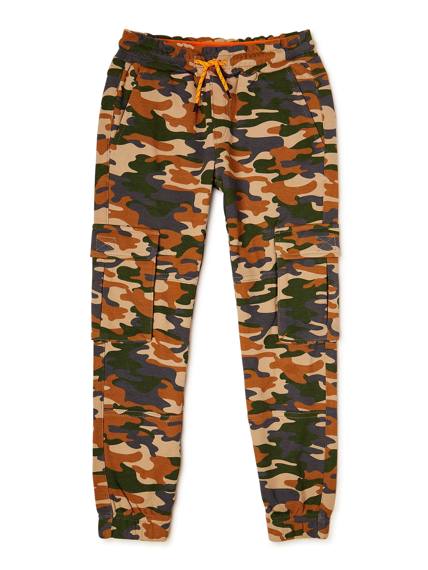 Wonder Nation Boys’ Pique Cargo Joggers, Sizes 4-18 & Husky