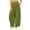 Army Green, variant on Women Summer Boho Cotton Linen Polka Dot Pants Beach Elastic Waist Palazzo Wide Leg Barrel Pants