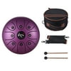 8 Inch Compact Size 8-Tone Steel Tongue Drum C Key Percussion Instrument Hand Pan Drum with Drum Mallets Carry Bag