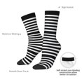 thumbnail image 4 of Rateoe Black And White Stripes for Women Casual Calf Socks - Cute Crew Socks - Thin Soft Above Ankle Socks Size 5-11, 4 of 6