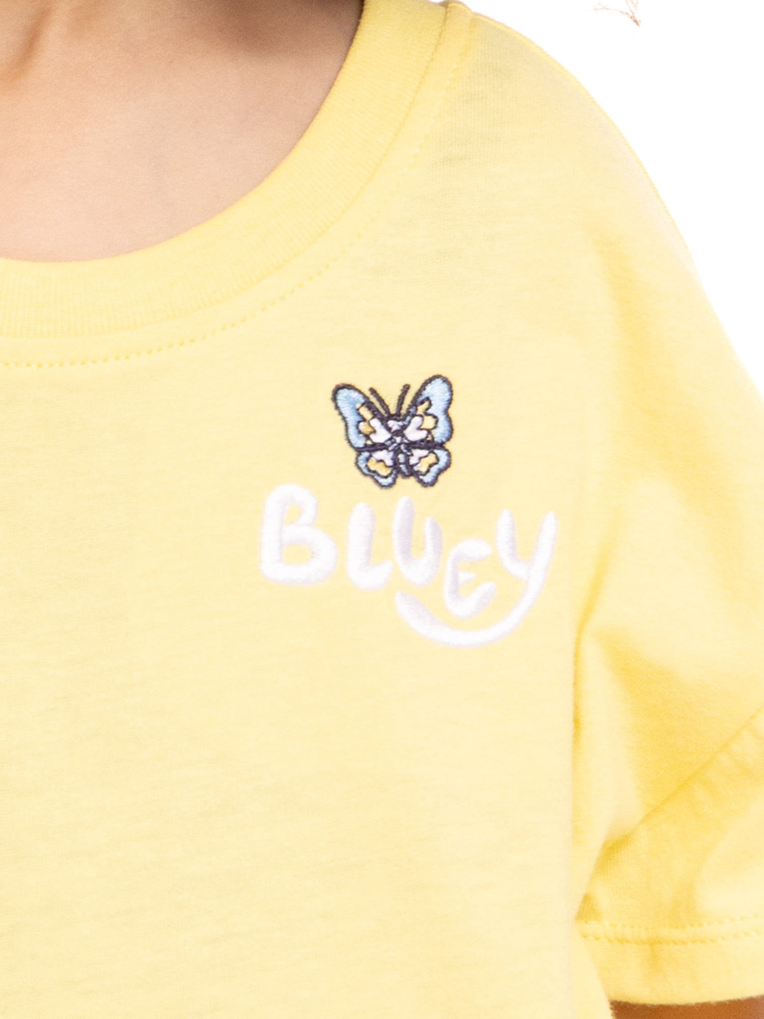Bluey Toddler Girls Short Sleeve Peplum Tee with 3-D Bag, Sizes 12M-5T