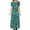 Multi-color, variant on Coconut Palm Tree Women's Short Sleeve Crewneck Dress Casual Long Maxi Dresses