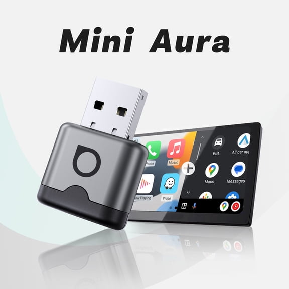 OTTOCAST Mini Aura Wireless CarPlay Android Auto Adapter Convert Factory Wired CarPlay to Wireless Plug Play Auto Reconnect Compact Design