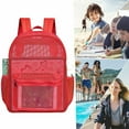 thumbnail image 2 of Reayehane Heavy Duty Mesh Backpack See Through College Backpack With Padded Shoulder Straps For Swimming Outdoor Sports (Red ), 2 of 5