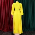 thumbnail image 4 of AURA Women’s Maxi Dress V Neck Pleated Flared Skirt High Waist Belt Detail S XXXL, 4 of 7