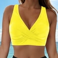 thumbnail image 2 of Ierhent Bikini Top Women Full Coverage Bikini Top No Bottom Push up Swimsuits Top Sport Bra Bathing Suits Tops(Yellow,M), 2 of 6