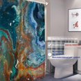 thumbnail image 5 of Colorful Abstract Marble Decor Shower Curtain, Bathroom Decor Polyester Fiber Plastic Rings Quick-Drying Waterproof for Bathtubs/Bathroom, 72x72 inches, 5 of 6
