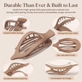 thumbnail image 3 of Large Flat Hair Clips for Women Girls, French Concord Lay Down Claw Clips for Thick Thin Hair, Comfortable Curved Flat Clip, Matte Finish Stylish Strong Hold Hair Accessories, 3 of 8