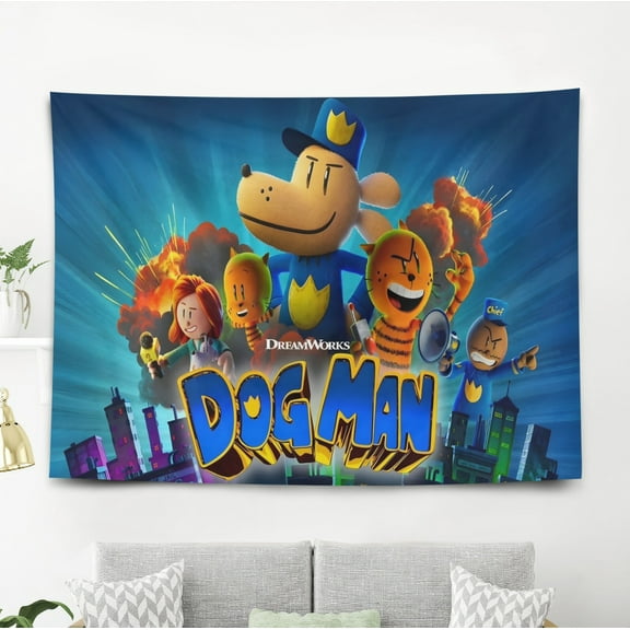 Tapestry for Dog Man Bedroom Dorm wall hanging Poster Backgrounds Banner Party Wall Art Decorations Kids Girls Teens Gifts Funny 40×60 inch