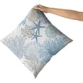 thumbnail image 2 of Nautical Coastal Throw Pillow Covers 20x20 Inch Summer Ocean Themed Seashell Coral Starfish Pillow Cases Set of 2 Soft Cotton Square Cushion Covers for Home Couch Sofa Patio Bedroom, 2 of 6