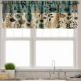 thumbnail image 4 of Ambesonne Woodland Valance & Curtain 3 Pcs Set, Farmhouse Floral Scenario, 55"x30", Dark Cadet Blue Beige Tan, 4 of 7
