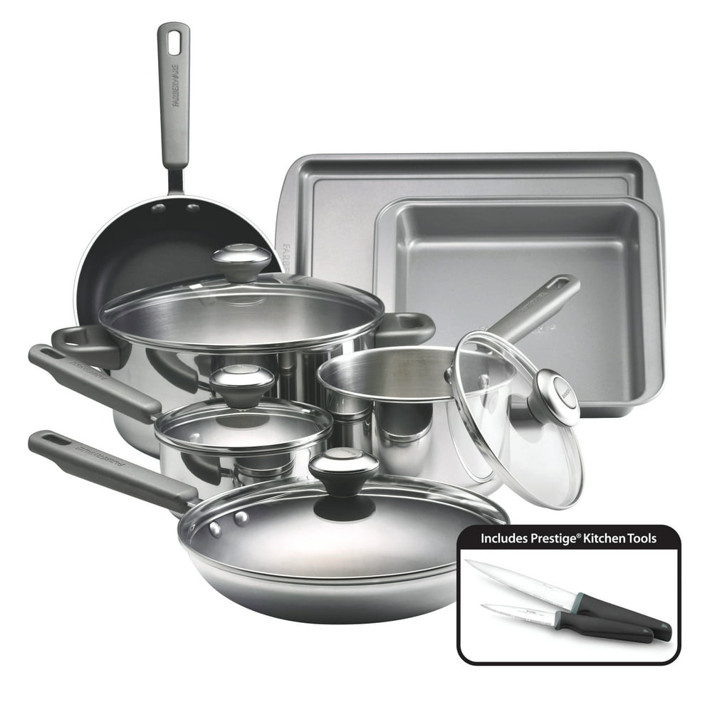 Farberware 13-Piece Complements Stainless Steel and Nonstick Pots and Farberware Stainless Steel Pots And Pans Set