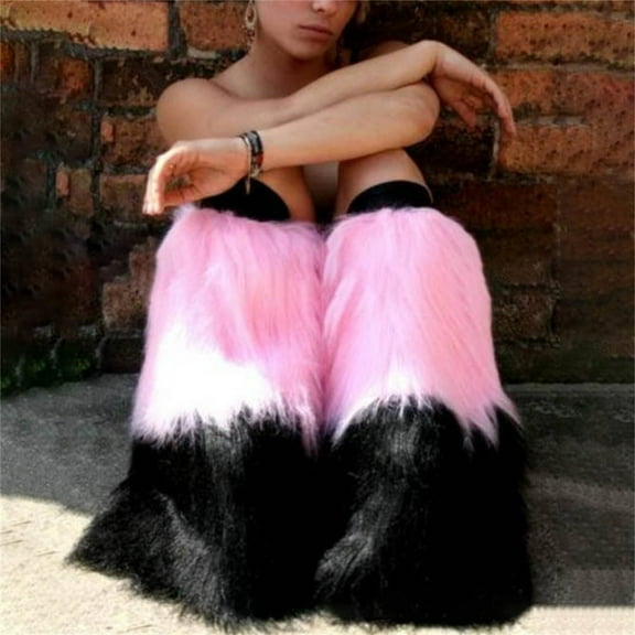 EnJoCho Furry Boot Cover Imitation Socks Shoe Cover Leg Cover Long Foot Cover Women's Leg Warmers Warm And Slim