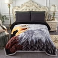 thumbnail image 2 of NC King Size Blanket 2 Ply Thick Warm Plush Bed Blanket for Winter, 10lbs, Eagle & Lion Floral, 85"x93", 2 of 6