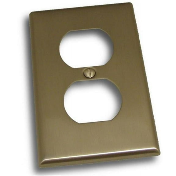 Single Receptacle Switch Plate, Satin Nickel