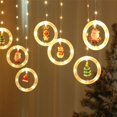 thumbnail image 6 of Christmas Indoor Curtain String Lights Decoration, 9.8FT*2.3FT Plug in Christmas Window Ring Lights with Ornament Toys for Bedroom Wedding Party Wall, Warm White, 6 of 7