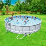 Coleman Power Steel 22' x 52" Frame Pool Set, with Filter Pump, Ladder, Cover and Maintenance Kit with Bonus Coleman Pool Filter Cartrige Large, Filter Type lV
