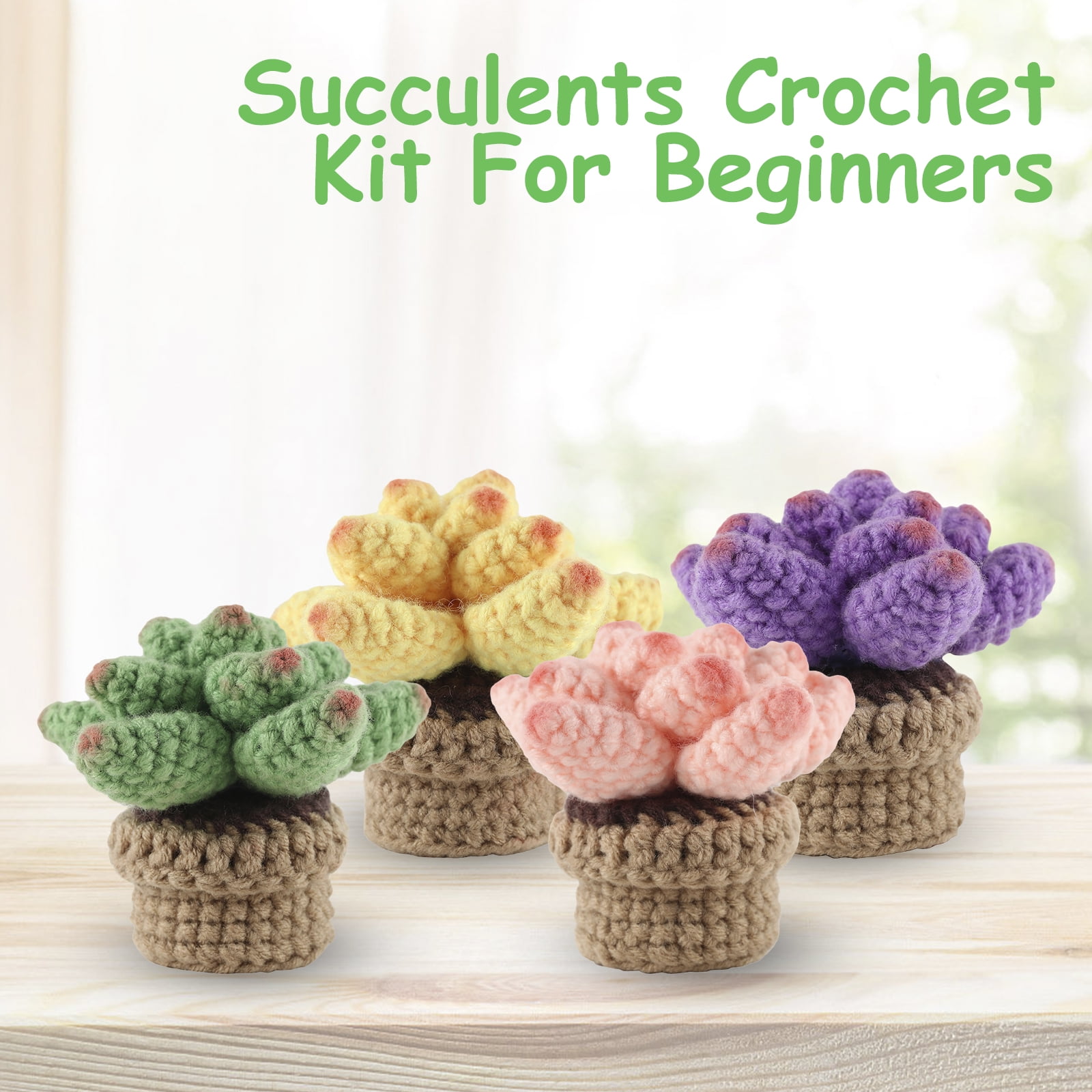 Crochet Beginner Kit Cactus Succulent Beginner Crochet Kit With