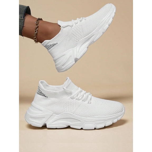 Womens White Comfortable Sneakers for City Walks - Breathable & Durable Design with Maximum Support