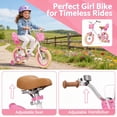 thumbnail image 5 of Korimefa Girls Bike for Toddlers 4-8 Years Old Kids, 14 inch Kids Bike with Training Wheels, Basket and Doll Seat, Children Bicycles with Handbrake, White, 5 of 18