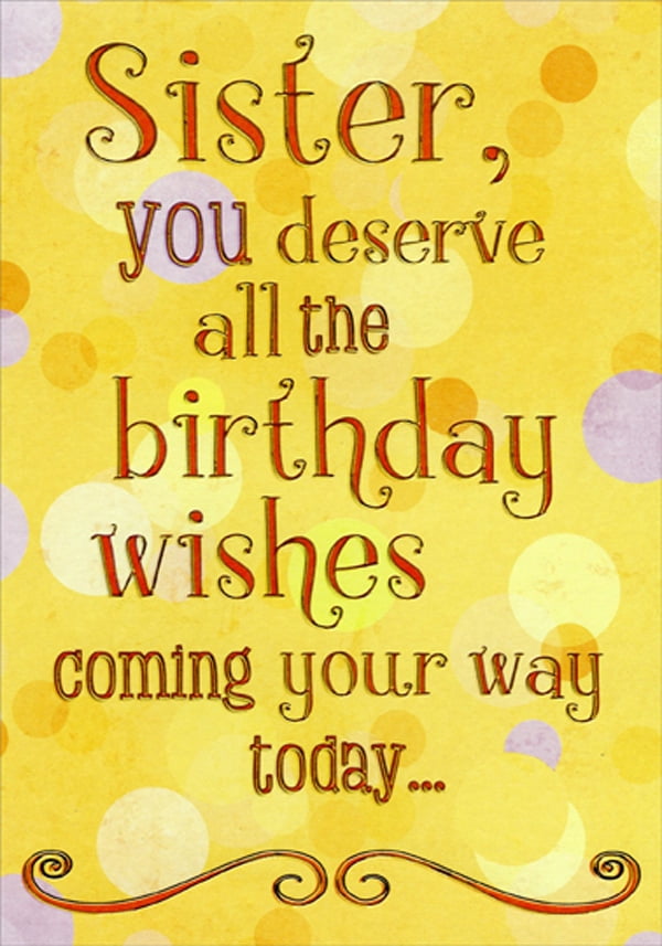 Designer Greetings You Deserve the Wishes on Yellow Birthday Card for ...
