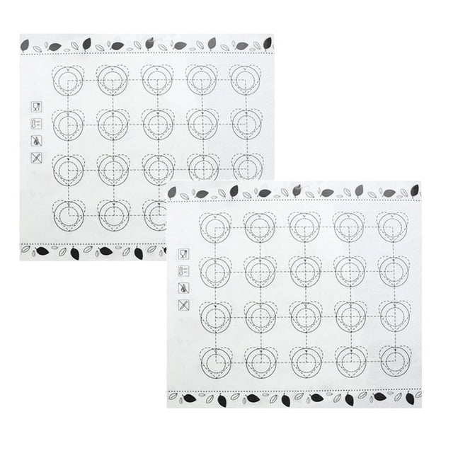 Oleegame Napperon 2 Pcs Tapis de Cuisson Antiadhésif en Silicone Doublure Résistante à la Chaleur Feuille de Four Macaron Biscuit