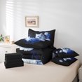 thumbnail image 6 of Feelyou Kawaii White Cat Bedding Comforter Set 7 Pieces, Blue Rose Flower Full Bedding Set, Couple Lover Men Women Reversible Fitted Sheet Flat Sheet, Super Cozy Room Decor, 6 of 8