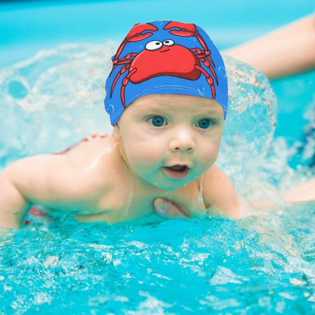 Children's Swimming Cap Comfortable Ear Does Not The Head Boys And Girls Cartoon Cute Cloth Swimming Cap Fashion Print Hot Spring Swimming Cap 4 Seat Inflatable Pool