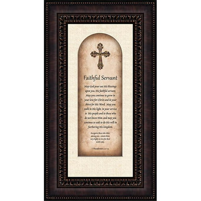CB Gift YC704 9 x 16 - Remerciement de Pasteur - Serviteur Fidèle - Imprimé Encadré