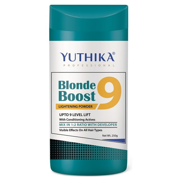 Yuthika Blonde Boost Bleach Powder Hair Lightener, Lightening Hair Bleach for Hair Highlights with Blonde Radiance, Lifts up to 9 Levels - 250gm