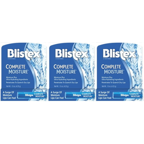 blistex complete moisture lip balm, 0.15 oz. (3-pack)