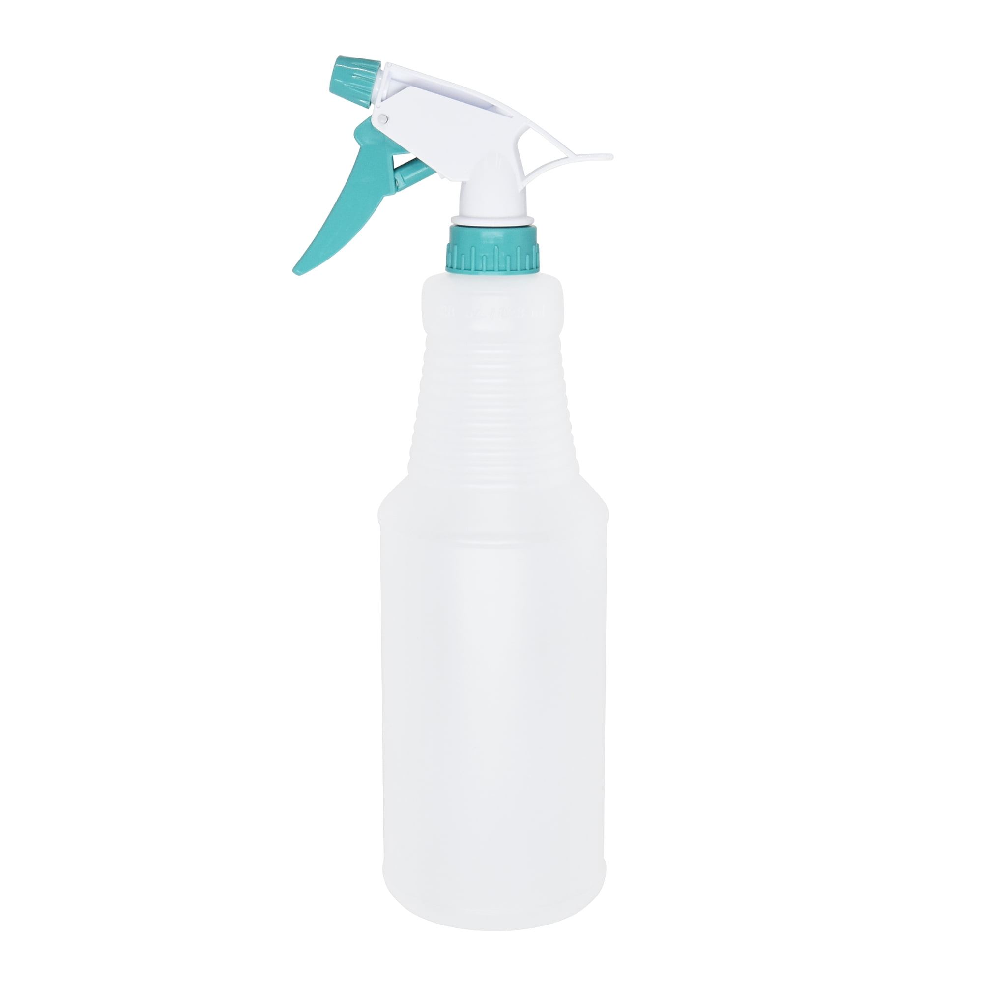 Mainstays Plastic Clear Spray Bottle with Teal Lid and Nozzle, 28 oz.