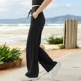 thumbnail image 4 of Women's High Waisted Wide Leg Lounge Pants with Drawstring and Pockets, 4 of 7