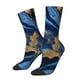thumbnail image 1 of Balery Navy Blue Marble Calcetas Largas con Estampado para Hombre y Mujer – Suaves y Transpirables, Talla Única (US 5-11), 1 of 6