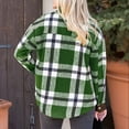 thumbnail image 4 of HAiming Women's Fleece Jacket Winter Trendy Plaid Long Sleeve Button down Coat Casual Loose Warm Outwear with Pockets, 4 of 8