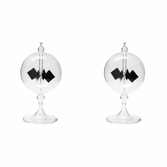 2X Solar Crookes Radiometer Glass Windmill Handmade Toy for Party Home Decoration Gift Transparent