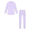 thumbnail image 4 of TiaoBug Kids Boys Girls Long Winter Base Layer Fleece-line Tops Shirts And Long Johns Leggings Set Light Purple 7-8, 4 of 7