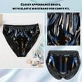 thumbnail image 6 of Alvivi Women's PU Leather Booty Shorts Low Rise Festival Dance Dance Bottoms Latex Briefs Panties Black A M, 6 of 6