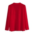 thumbnail image 4 of BODOAO Women's Button Down V Neck Long Sleeve Soft Knit Cardigan Sweater Women's Long Sleeve Ice Knit with Skirt V Neck Cardigan Red M, 4 of 4