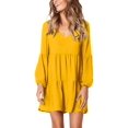 thumbnail image 1 of Robe Tunique d'Été pour Femme à Col en V, Décontractée, Ample et Fluide, Coupe Évasée, 1 of 6