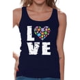 thumbnail image 1 of Awkward Styles Women's Love Puzzles Autism Awareness Graphic Tank Tops Autistic Support, 1 of 4